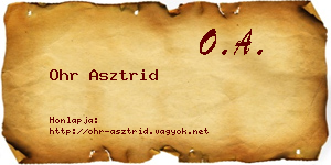 Ohr Asztrid névjegykártya